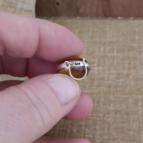 Kenneth Cole Reaction Silver Tone Amber Tear Drop Earrings - Picture 2 of 7